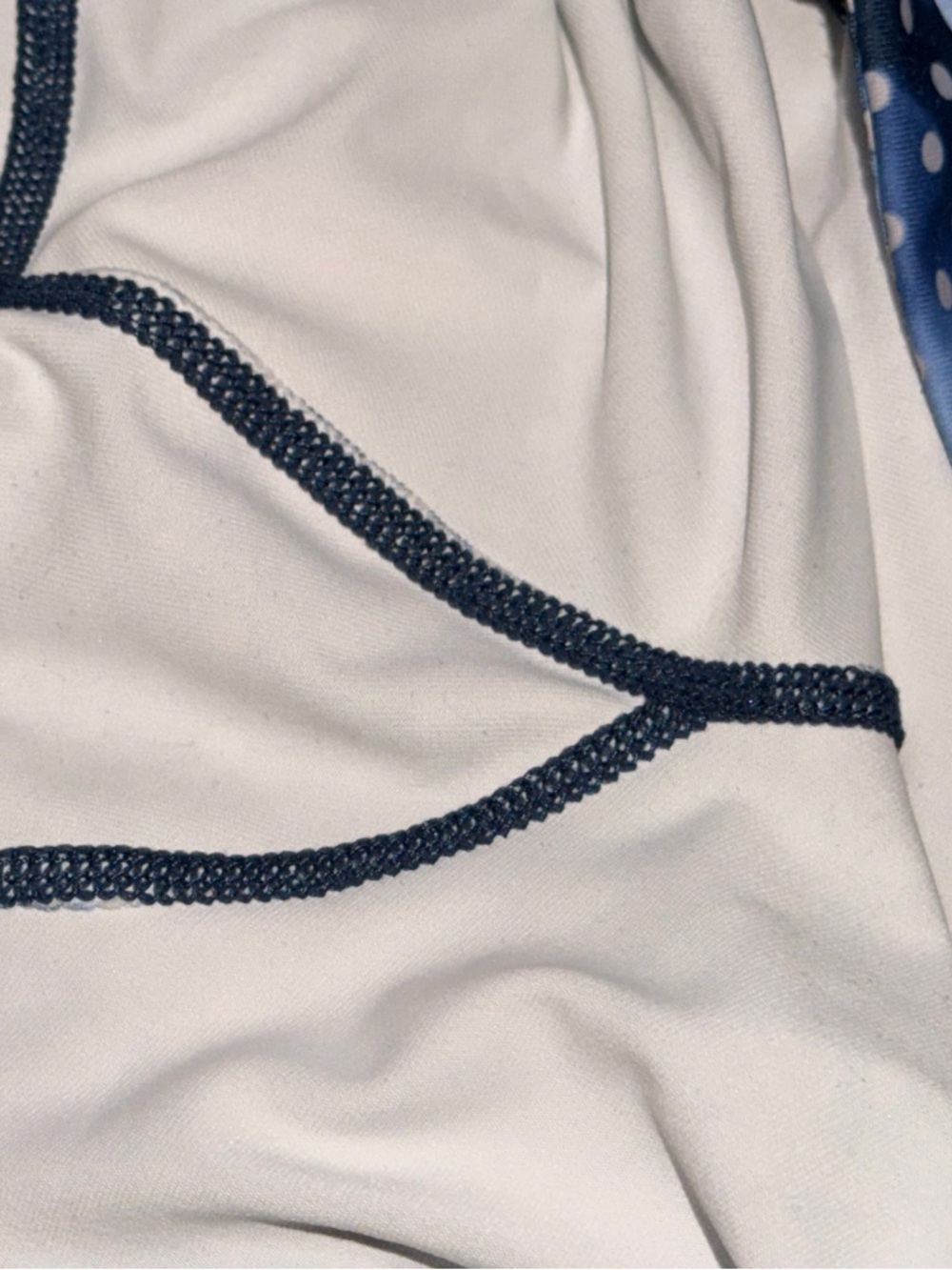 Navy Blue Cloud/Floral & Polka Dot Performance Leggings — #142 - Picture 7 of 8